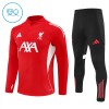 Tréninkový Mikina Liverpool Čtvrt Zip 2025-26 Červená pro Děti